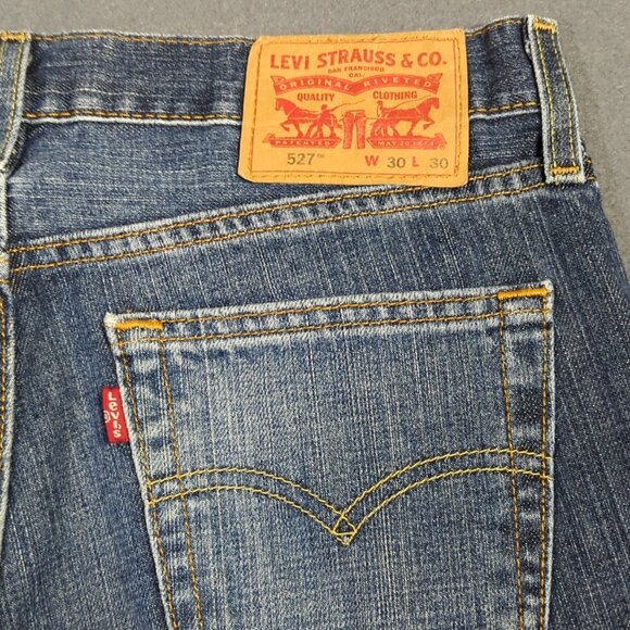 Levi's Jeans Men's 30x30 Blue 527 Slim Fit Boot Cut Denim - Picture 1 of 11